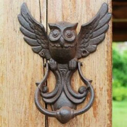 Heurtoir De Porte Hibou, Portes De Maison En Fonte, Poignée De Porte Décorative De Style Ancien Hibou Vintage Pour Votre Jardin/maison En Bois/ferme - Marron -Promos Matériel Boutique 65504782 3