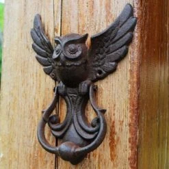 Heurtoir De Porte Hibou, Portes De Maison En Fonte, Poignée De Porte Décorative De Style Ancien Hibou Vintage Pour Votre Jardin/maison En Bois/ferme - Marron -Promos Matériel Boutique 65504782 4