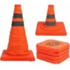 Paquet De 4 Cônes De Signalisation Pliables De 15,5 Pouces Cône De Sécurité Réfléchissant Polyvalent