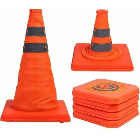 Paquet De 4 Cônes De Signalisation Pliables De 15,5 Pouces Cône De Sécurité Réfléchissant Polyvalent 1 Paquet De 4 Cônes De Signalisation Pliables De 15,5 Pouces Cône De Sécurité Réfléchissant Polyvalent