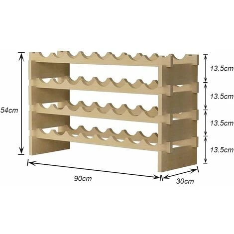 Soges Étagère à Vin à 4 Niveaux 32 Bouteilles Étagère à Vin En Bois Étagère à Vin Présentoir à Vin BY-WS4832M 3 Soges Étagère à Vin à 4 Niveaux 32 Bouteilles Étagère à Vin En Bois Étagère à Vin Présentoir à Vin BY-WS4832M – Image 3