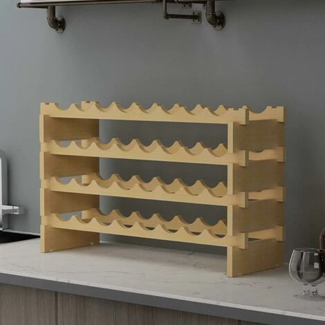 Soges Étagère à Vin à 4 Niveaux 32 Bouteilles Étagère à Vin En Bois Étagère à Vin Présentoir à Vin BY-WS4832M 4 Soges Étagère à Vin à 4 Niveaux 32 Bouteilles Étagère à Vin En Bois Étagère à Vin Présentoir à Vin BY-WS4832M – Image 4