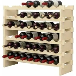 Soges Étagère à Vin En Bois à 6 Niveaux Pour 48 Bouteilles BY-WS6848M
