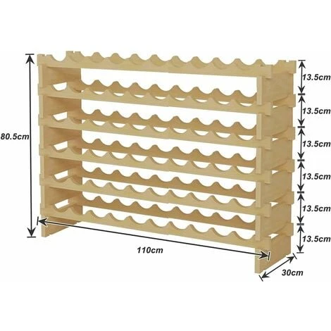 Soges Étagère à Vin 60 Bouteilles Stockage De Vin Empilable Présentoirs à Vin En Bois Étagère à Vin Debout Libre, BY-WS002 2 Soges Étagère à Vin 60 Bouteilles Stockage De Vin Empilable Présentoirs à Vin En Bois Étagère à Vin Debout Libre, BY-WS002 – Image 2