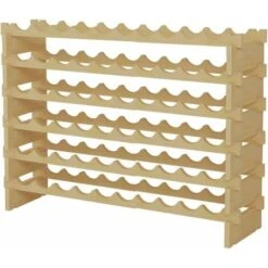 Soges Étagère à Vin 60 Bouteilles Stockage De Vin Empilable Présentoirs à Vin En Bois Étagère à Vin Debout Libre, BY-WS002 7 Soges Étagère à Vin 60 Bouteilles Stockage De Vin Empilable Présentoirs à Vin En Bois Étagère à Vin Debout Libre, BY-WS002 -Promos Matériel Boutique 65650548 3