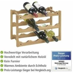 WENKO Range Bouteille, étagère à Vin, Casier à Bouteilles, Capacité 12 Bouteilles, Norway, Bois, 42x28x21 Cm, Marron -Promos Matériel Boutique 6578622 3