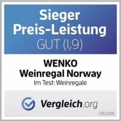 WENKO Range Bouteille, étagère à Vin, Casier à Bouteilles, Capacité 12 Bouteilles, Norway, Bois, 42x28x21 Cm, Marron -Promos Matériel Boutique 6578622 5