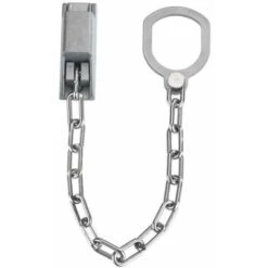 WENKO Chaîne De Porte, Entrebâilleur Porte à Fixer Au Mur Et à La Poignée De La Porte, L30 Cm, Métal Galvanisé, 2x7x5,5 Cm, Argent Mat