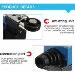 DENUOTOP Interrupteur Levier De Rouleau Réglable Réglable Bras De Levier Fin De Course Réglable Momentané Interrupteurs De Fin De Course Parfait Pour Dans Les Industries Mécaniques Et Autres (2 Pièces -Promos Matériel Boutique 65887758 3