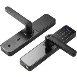 Serrure D'empreintes Digitales Serrure électronique Intérieure Carte De Mot De Passe D'empreinte Digitale Intelligente Clé Mécanique Clavier à écran Tactile Serrure De Porte De Bureau Pour Porte De Bureau D'hôtel à La Maison