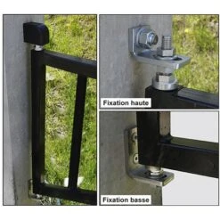 Pivot De Portail Acier Sans Seuil à Cheviller - Carré 35 X 35 Mm - Kit Fixation Haute Et Basse