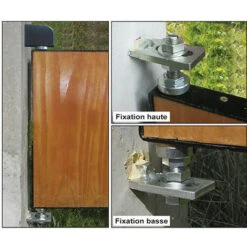Pivot De Portail Bois Sans Seuil Fixé à La Résine - Kit Fixation Haute Et Basse