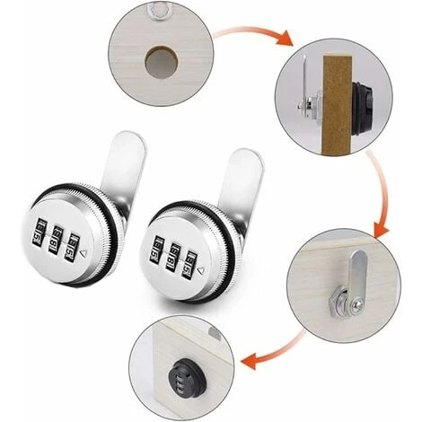 Code Serrure Codée D’armoires De Tiroirnumérique Mécanique Code à Combinaison 3 Chiffres En Alliage De Zinc Oi-FRIS 4 Code Serrure Codée D’armoires De Tiroirnumérique Mécanique Code à Combinaison 3 Chiffres En Alliage De Zinc Oi-FRIS – Image 4