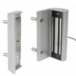 Ventouse électromagnétique En Applique Locinox - A Rupture - 300kg - 12 Ou 24 V DC - Avec Poignée - Gris