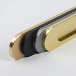 Lot De 2 Poignées De Porte Coulissantes Ovales Auto-adhésives En Alliage D'aluminium Noir Mat Sans Perforation Pour Portes Coulissantes De Grange, Fenêtres, Armoires -Promos Matériel Boutique 66572629 5