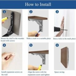 RHAFAYRE 2PCS 10 Inch Noir Équerre Pliante 250mm Support D' Étagères Pliants Mural En Acier Laminé à Froid Equerre Pour Etagere Murale, Métal Étagères Pliable Support En Forme De L Charge Maximale 80k -Promos Matériel Boutique 66576731 5