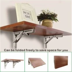 RHAFAYRE Étagère Murale Pliante De 500 Mm, Support De Pliant En Acier Inoxydable 304 Pour établi, Équerre Pliante Support, Equerre Pour Etagere Murale(2 Pièces), Argenté 7 RHAFAYRE Étagère Murale Pliante De 500 Mm, Support De Pliant En Acier Inoxydable 304 Pour établi, Équerre Pliante Support, Equerre Pour Etagere Murale(2 Pièces), Argenté -Promos Matériel Boutique 66577160 3