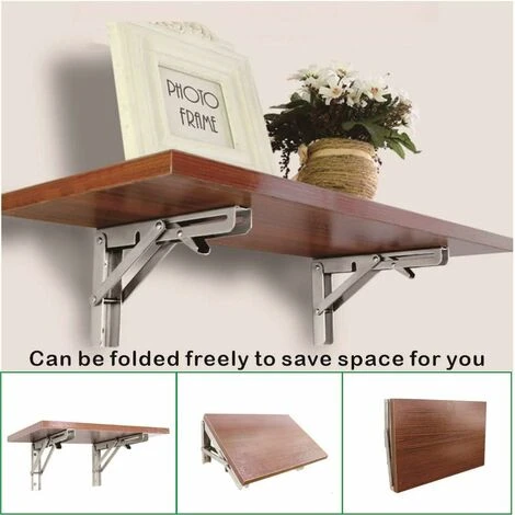 RHAFAYRE Étagère Murale Pliante De 500 Mm, Support De Pliant En Acier Inoxydable 304 Pour établi, Équerre Pliante Support, Equerre Pour Etagere Murale(2 Pièces), Argenté 3 RHAFAYRE Étagère Murale Pliante De 500 Mm, Support De Pliant En Acier Inoxydable 304 Pour établi, Équerre Pliante Support, Equerre Pour Etagere Murale(2 Pièces), Argenté – Image 3