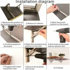 RHAFAYRE Étagère Murale Pliante De 500 Mm, Support De Pliant En Acier Inoxydable 304 Pour établi, Équerre Pliante Support, Equerre Pour Etagere Murale(2 Pièces), Argenté 9 RHAFAYRE Étagère Murale Pliante De 500 Mm, Support De Pliant En Acier Inoxydable 304 Pour établi, Équerre Pliante Support, Equerre Pour Etagere Murale(2 Pièces), Argenté -Promos Matériel Boutique 66577160 5