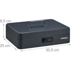 Relaxdays Caisse à Monnaie, Serrure Combinaison 3 Chiffres, Pour Pièces Et Billets, HLP : Env. 8,5 X 30,5 X 25 Cm, Gris 8 Relaxdays Caisse à Monnaie, Serrure Combinaison 3 Chiffres, Pour Pièces Et Billets, HLP : Env. 8,5 X 30,5 X 25 Cm, Gris -Promos Matériel Boutique 67143560 4