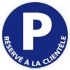 Panneau Parking Réservé à La Clientèle - Plastique PVC 1 Mm - Diamètre 240 Mm