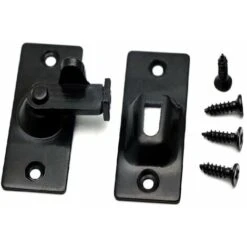 90-Grad-Türschlossriegel, Schwarz 2 Stück Edelstahl-Sicherheitswinkelschlossriegel Für Schiebe-/Drucktüren, Satin-Nickel -Promos Matériel Boutique 67264244 5