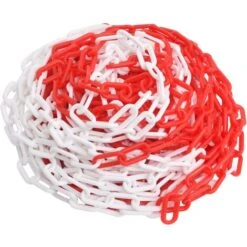 Chaîne D'avertissement Rouge Et Blanc 30 M Ø4 Mm Plastique