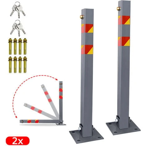 Froadp Serrure De Stationnement En Acier, Poteau De Parking Pliable Avec Clés Et Bande Réfléchissante, Ensemble De Poteaux De Barrière Facile à Installer, Colonne De Verrouillage De Sécurité(2 Pièces) 1 Froadp Serrure De Stationnement En Acier, Poteau De Parking Pliable Avec Clés Et Bande Réfléchissante, Ensemble De Poteaux De Barrière Facile à Installer, Colonne De Verrouillage De Sécurité(2 Pièces)