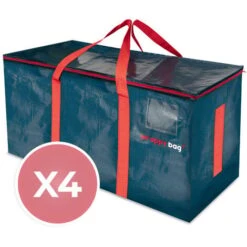 WRAPPYBAG® Lot 4 Sacs De Rangement XXL Pour Déménagement Et Voyage (76 X 38 X 36 Cm) – Solide & Étanche Avec Poignées Renforcées – Vêtement / Couette -Promos Matériel Boutique 67528403 5