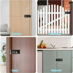 Loquet De Verrouillage à Combinaison Verrou à Combinaison à 4 Chiffres Verrou De Porte à Code Mécanique Serrure Sans Clé Glissière Verrou De Porte Inviolable Pour Armoire Jardin -Promos Matériel Boutique 67574808 4