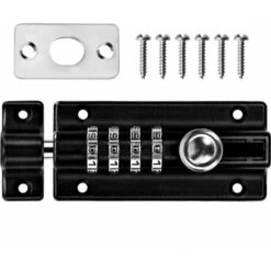 Loquet De Verrouillage à Combinaison Verrou à Combinaison à 4 Chiffres Verrou De Porte à Code Mécanique Serrure Sans Clé Glissière Verrou De Porte Inviolable Pour Armoire Jardin,KoleZy