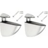 2x Support étagère Murale 55,5mm Réglable Type Pelican Métal Couleur Argent Chromé Mat Avec Vis + Cheville Cuisine Salle De Bain Meuble Taquet Attache Universel