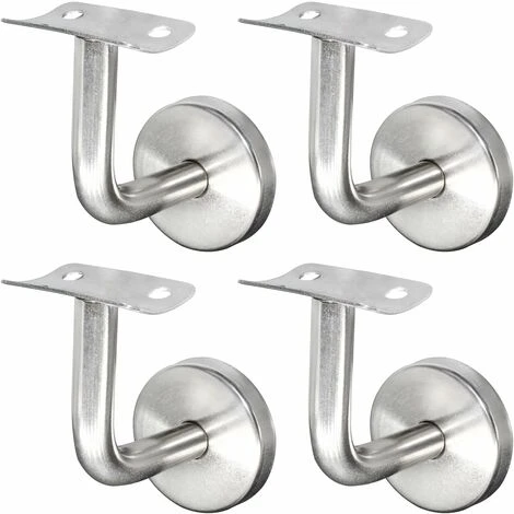 Support Main Courante Inox Pour Rampe Escalier Support Mural Rampe Bois Argent (4 Pièces) 1 Support Main Courante Inox Pour Rampe Escalier Support Mural Rampe Bois Argent (4 Pièces)