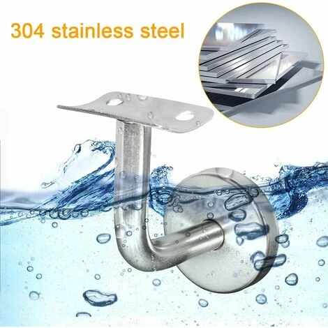 Support Main Courante Inox Pour Rampe Escalier Support Mural Rampe Bois Argent (4 Pièces) 2 Support Main Courante Inox Pour Rampe Escalier Support Mural Rampe Bois Argent (4 Pièces) – Image 2