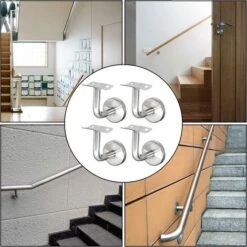 Support Main Courante Inox Pour Rampe Escalier Support Mural Rampe Bois Argent (4 Pièces) 6 Support Main Courante Inox Pour Rampe Escalier Support Mural Rampe Bois Argent (4 Pièces) -Promos Matériel Boutique 68114437 3