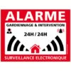 Lot De 4 Autocollants Alarme - Adhésif De Sécurité - Surveillance Électronique 24h/24 - Gardiennage Et Intervention - 80 X 60 Mm