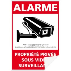 Panneau De Signalisation Alarme Propriété Privée Sous Vidéosurveillance. G1652. Autocollant Alarme, Panneaux PVC Ou Alu - Adhésif - 75 X 105 Mm -Promos Matériel Boutique 68486964 3