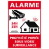 Panneau Alarme - Propriété Privée Sous Vidéo Surveillance 24h/24 Avec Loi. G1651. Sticker Alarme, Panneaux PVC, Alu - Adhésif - 75 X 105 Mm