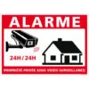 Panneau Alarme Propriété Privée Sous Vidéo Surveillance 24h/24. G1650. Sticker, Panneaux PVC Ou Alu. Caméra Surveillance - Adhésif - 105 X 75 Mm
