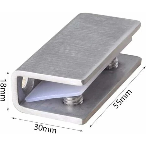 LTS FAFA Lot De 2 Clips De Serrage Pour Porte De Douche En Verre - Charnière Fixe En Acier Inoxydable - Support Mural De Salle De Bain - 8 à 12 Mm 2 LTS FAFA Lot De 2 Clips De Serrage Pour Porte De Douche En Verre - Charnière Fixe En Acier Inoxydable - Support Mural De Salle De Bain - 8 à 12 Mm – Image 2