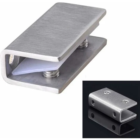 LTS FAFA Lot De 2 Clips De Serrage Pour Porte De Douche En Verre - Charnière Fixe En Acier Inoxydable - Support Mural De Salle De Bain - 8 à 12 Mm 3 LTS FAFA Lot De 2 Clips De Serrage Pour Porte De Douche En Verre - Charnière Fixe En Acier Inoxydable - Support Mural De Salle De Bain - 8 à 12 Mm – Image 3