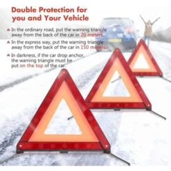 RHAFAYRE Triangles De Signalisation Pour Auto, Panneau De Stationnement Sécurisé Triangle Plaque D'Avertissement Réfléchissant Kit Auto Sécurite Avec Pour Véhicules à Moteur Triangle De Sécurité Rouge -Promos Matériel Boutique 68765905 5