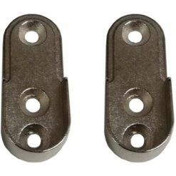 2x Support De Tringle à Visser Ovale Diamètre Intérieur 15mm En Zinc Chromé Meuble Penderie Armoire Placard Garde Robe Porte Manteau