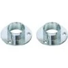 2x Support De Tringle à Visser Rond Diamètre 25mm En Zinc Chromé Meuble Penderie Armoire Placard Garde Robe Porte Manteau