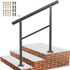 VEVOR Rampe Escalier Main Courante Alu Garde-Corps 75kg 2-3 Marches 91 X 89,5 Cm