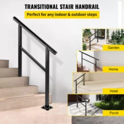 VEVOR Rampe Escalier Main Courante Alu Garde-Corps 75kg 2-3 Marches 91 X 89,5 Cm -Promos Matériel Boutique 69342982 3
