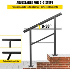 VEVOR Rampe Escalier Main Courante Alu Garde-Corps 75kg 2-3 Marches 91 X 89,5 Cm -Promos Matériel Boutique 69342982 4