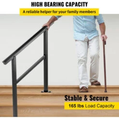 VEVOR Rampe Escalier Main Courante Alu Garde-Corps 75kg 2-3 Marches 91 X 89,5 Cm -Promos Matériel Boutique 69342982 5