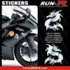 2 Stickers DRAGON 10 Cm - CHROME