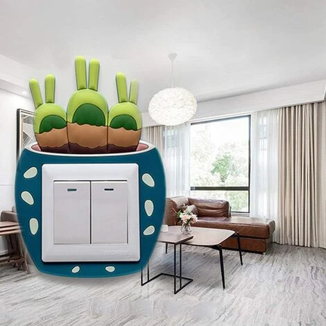 Lot De 5 Autocollants Muraux En Caoutchouc Pour Interrupteur Motif Cactus 3 Lot De 5 Autocollants Muraux En Caoutchouc Pour Interrupteur Motif Cactus – Image 3